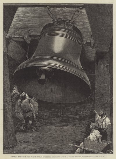 Test del Grande Campanile per la Cattedrale di San Paolo, presso la Fabbrica di Messers Taylor and Son, Loughborough da Alfred Edward Emslie